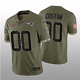 Men's New England Patriots ACTIVE PLAYER Custom 2022 Olive Salute To Service Limited Stitched Jersey,baseball caps,new era cap wholesale,wholesale hats